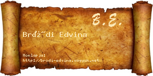 Bródi Edvina névjegykártya